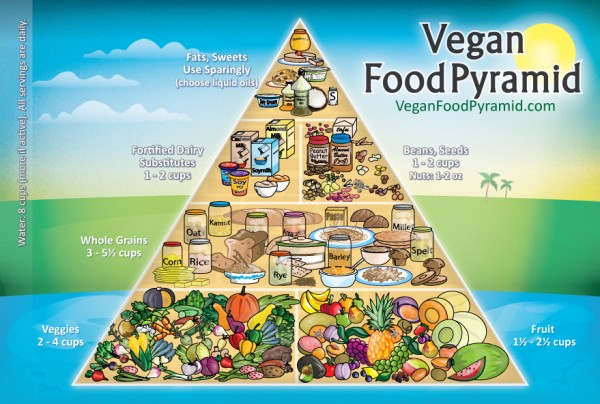 Vegan diet - vegan food pyramid