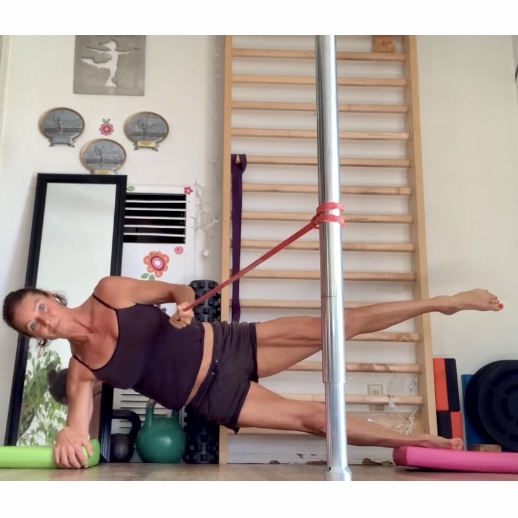 Side Plank with Band Pull